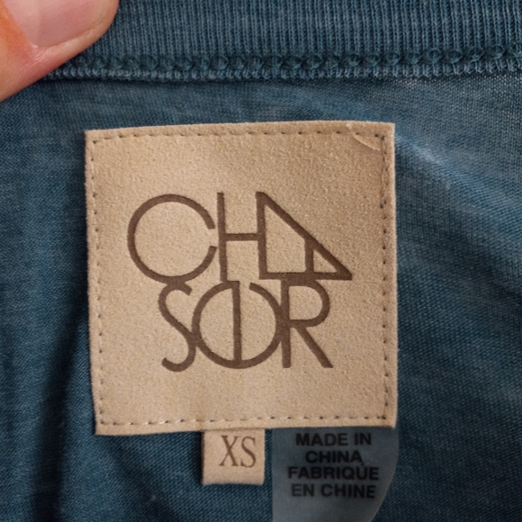 Chaser Burnout Blue Cut Out Long Sleeve Top Womens Size XS - Picture 4 of 5